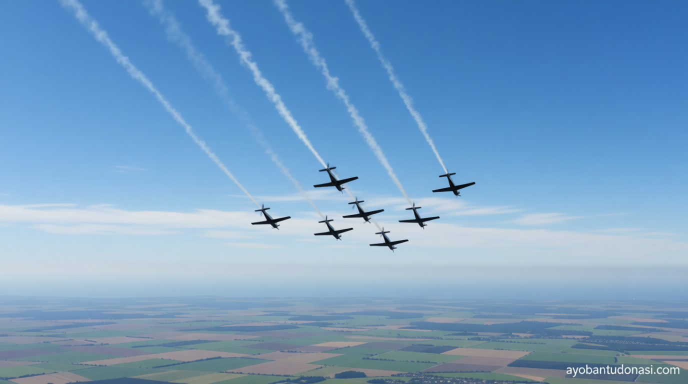 What Happened During: Atraksi udara Jupiter Aerobatic Team TNI AU pukau warga Banjarbaru