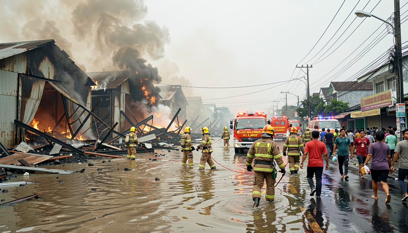 Gulkarmat berjibaku 8 jam padamkan kebakaran dua gudang di Jakut