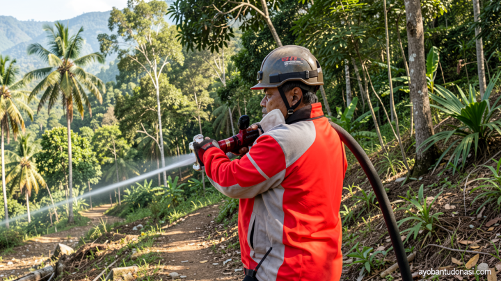 Petugas gabungan padamkan dua titik api di puncak Arjuno