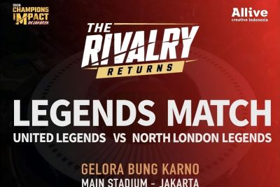 United Legends vs North London Legends tersaji di GBK pada 10 Oktober
